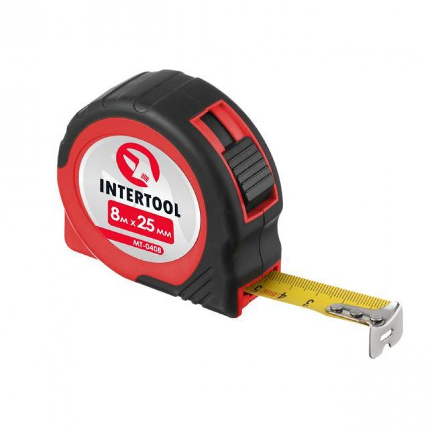 Рулетка з фіксатором 8 м INTERTOOL MT-0408-MT-0408