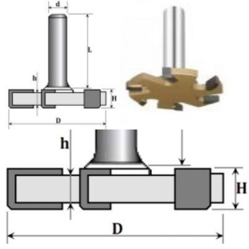 Фреза Для вирівнювання площини z4, D40, h5, H7, L65 08-302-400-08-302-400