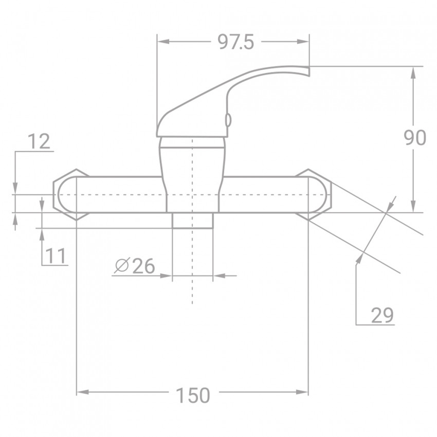 Змішувач TN Ø35 для душа TAU TN-1D142C (9846300)-9846300