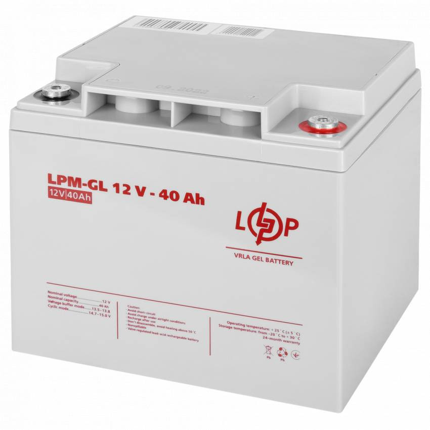 Акумулятор гелевий LPM-GL 12V - 40 Ah-