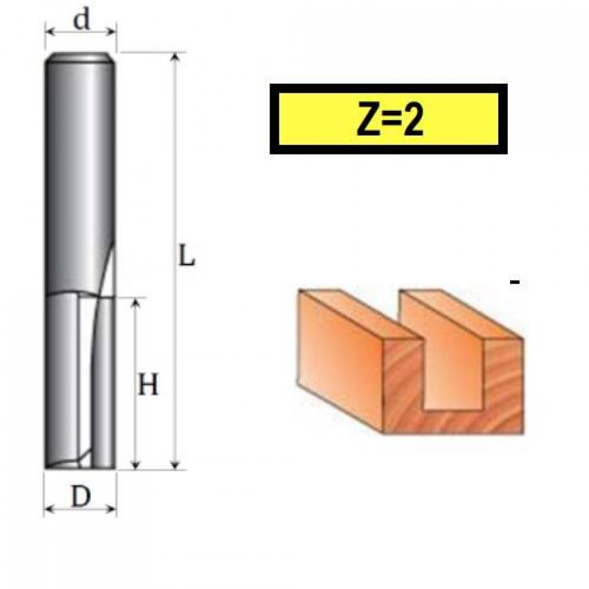 Фреза Пазова пряма №1000 (D4, h17, L46, d8) 08-600-040-08-600-040