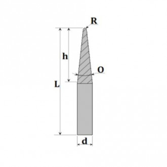 Фреза Конічна фреза на ЧПУ z2, R0.5, D1, H12, d3, L40 03-609-121-[articul]