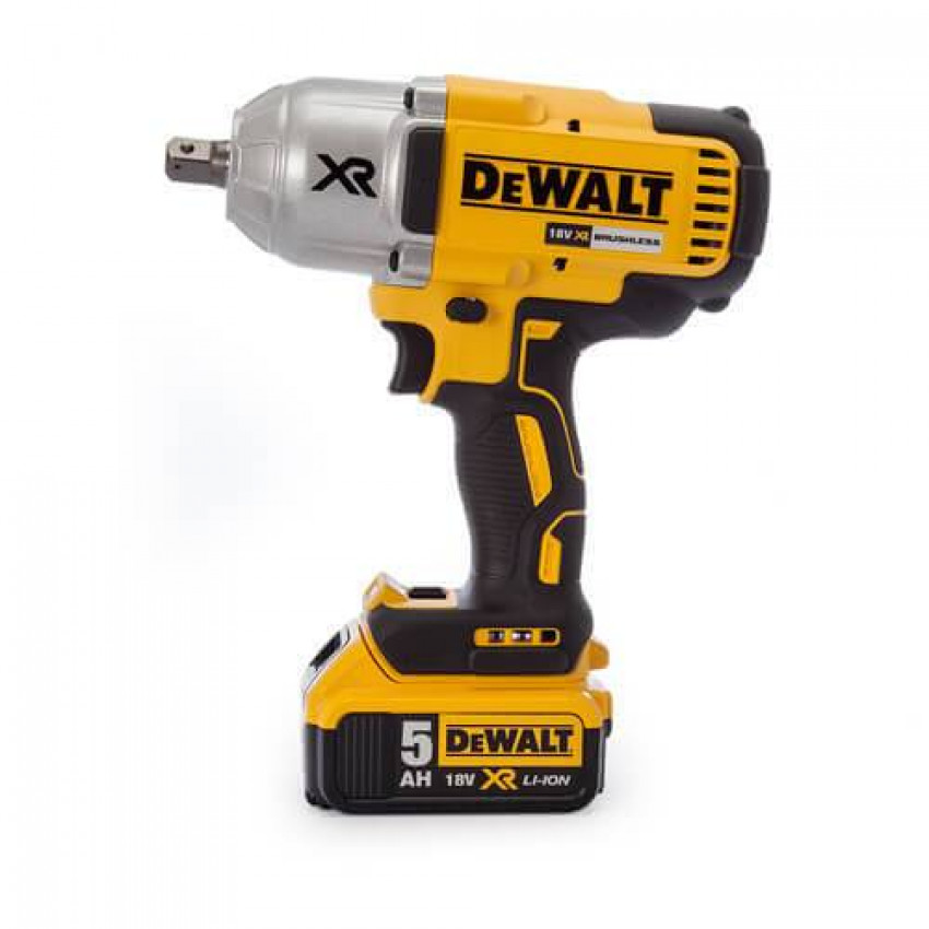 Гайковерт ударний акумуляторний безщітковий DeWALT DCF899P2, XR Li-Ion 18 В, 5 Аг, 950 Нм, 400/1200/1900 об/хв, 2400 уд/хв,-DCF899P2