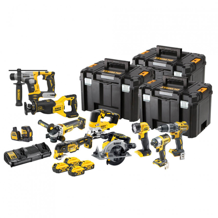 Набір з десяти інструментів акумуляторних DeWALT DCK1012P4T-DCK1012P4T