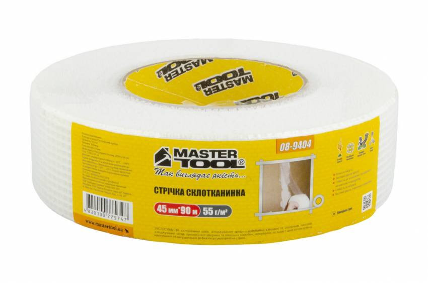 MasterTool Стрічка склотканина з липким шаром 45 мм* 90 м 8*8 60г/м.кв, Арт.: 08-9404-08-9404