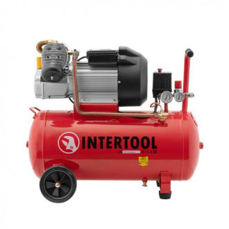 Компресор 50 л, 3 кВт, 220 В, 10 aтм, 420 л/хв, 2 циліндри INTERTOOL PT-0007-[articul]