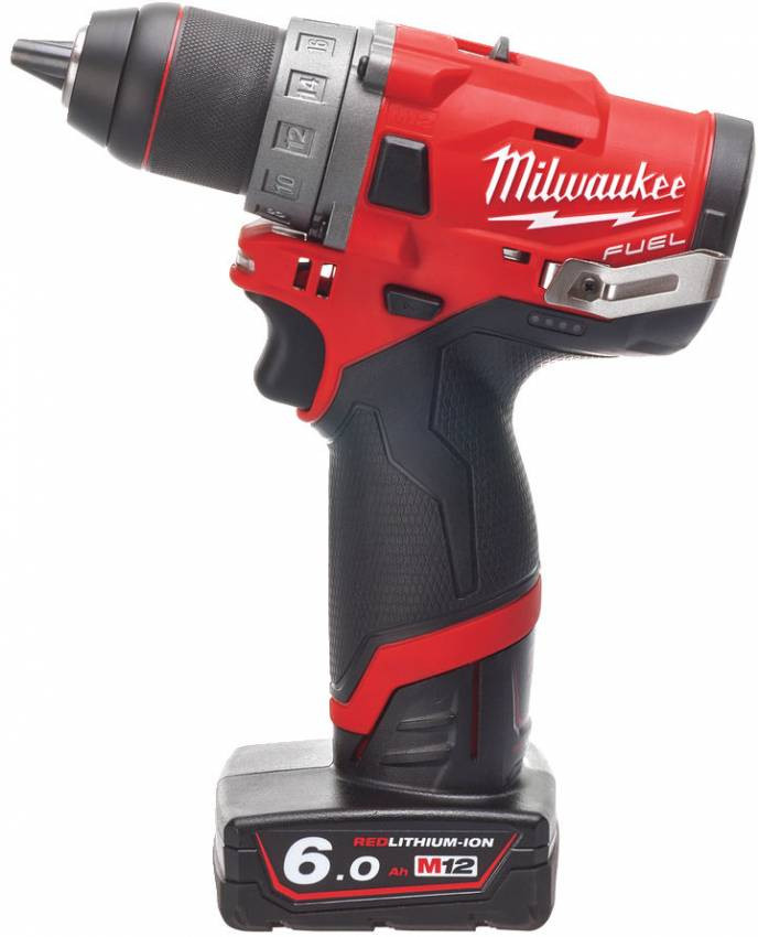 Дриль-шуруповерт акумуляторний MILWAUKEE, M12 FDD-602X, 44Нм (зарядний пристрій, 2 акум.Х 6Ач, HDкейс)-4933459820