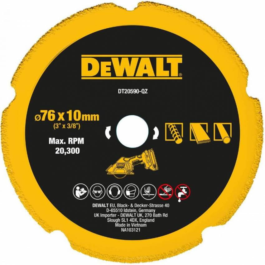 Диск пильний універсальний  76 х 9,5 мм DeWALT DT20590-DT20590