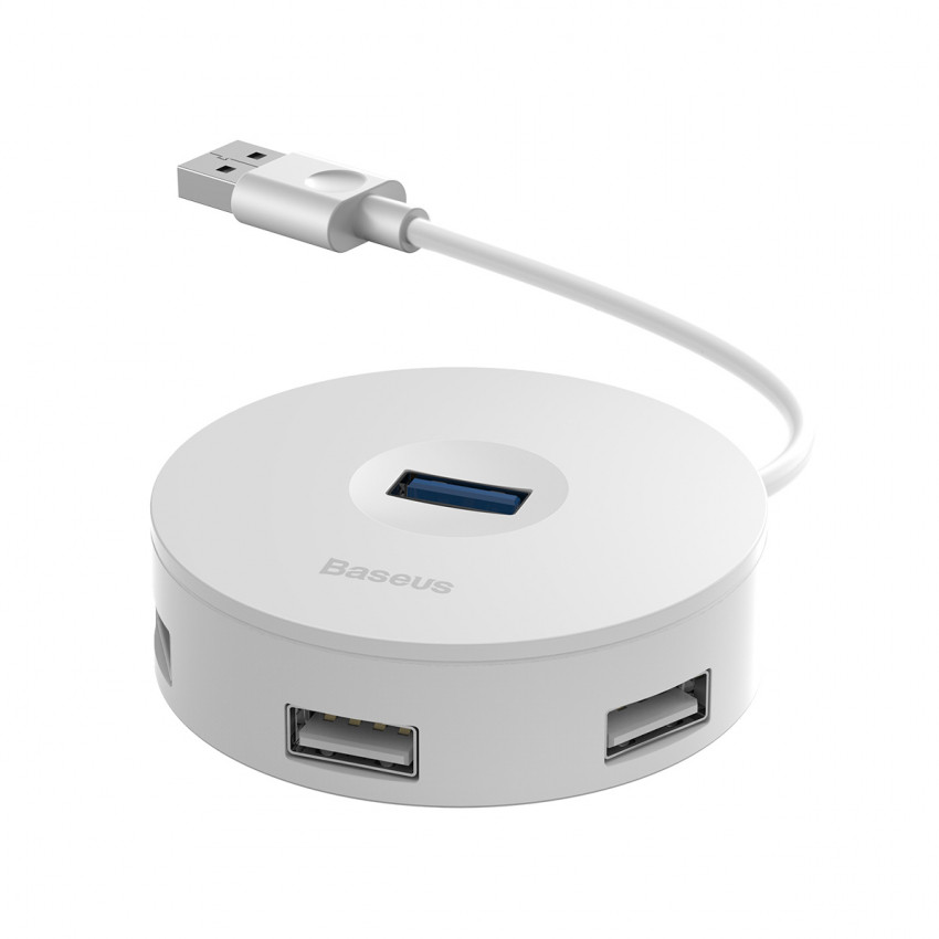 USB Hub Baseus Round Box USB3.0 to USB3.0*1 + USB2.0*3 Білий (CAHUB-F02)-