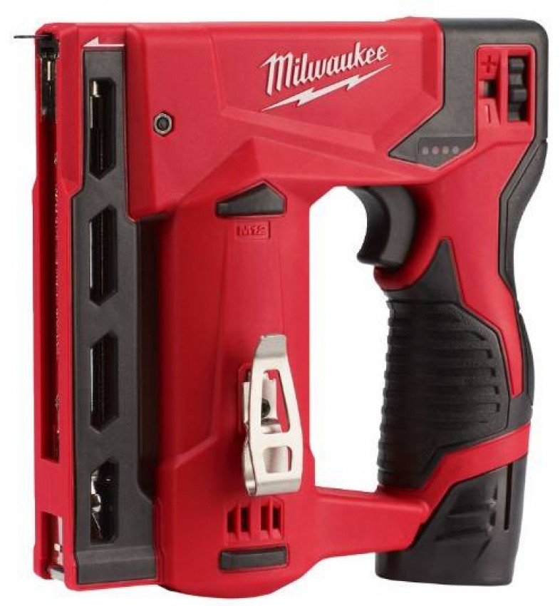 Степлер акумуляторний MILWAUKEE, M12 BST-202X (зарядний пристрій, 2 акум.X 2Ач, HDкейс)-4933459635