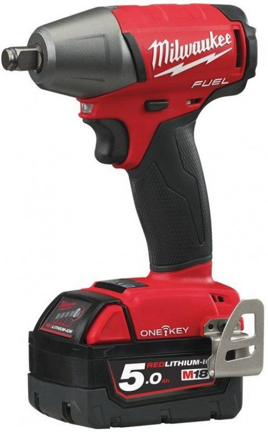 Гайкокрут акумуляторний 1/2" MILWAUKEE, M18 ONEIWF12-502X, 300Нм (зарядний пристрій, 2 акум.Х 5Ач, HDкейс)-4933451374