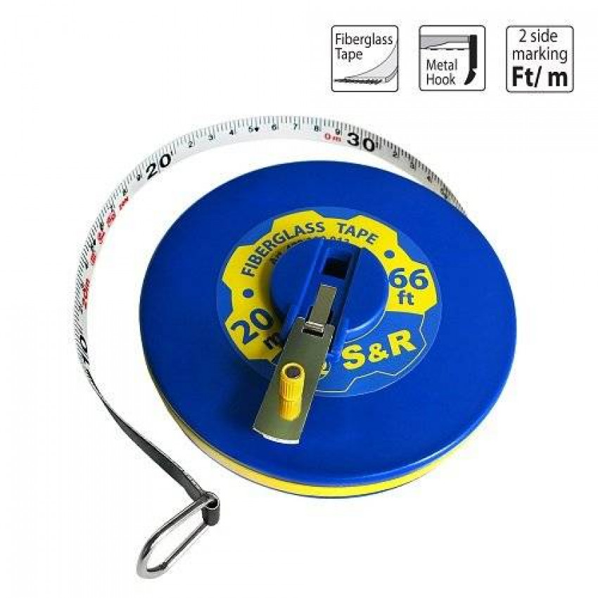 Рулетка S & R Fiberglass Tape 20 м х 13 мм-422920013