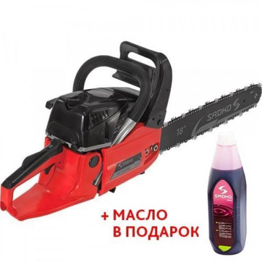 Бензопила Sadko GCS-560E(у компл. 2 шини та 2 ланцюги/20" 18")-GCS-560E+18