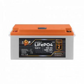 Акумулятор LP LiFePO4 12,8V - 100 Ah (1280Wh) (BMS 80A/40A) пластик LCD для ИБП-[articul]