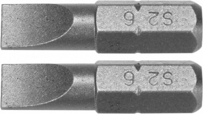 Насадка викрутка YATO: шліц SL6 x 25 мм, HEX 1/4&quot;, AISI S2, 2 шт.-[articul]