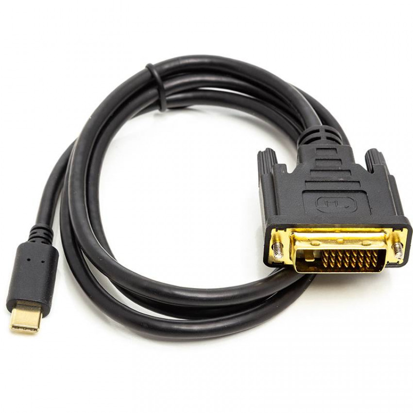 Кабель PowerPlant USB Type-C 3.1 – DVI (24 1) (M), 1 м-CA912124