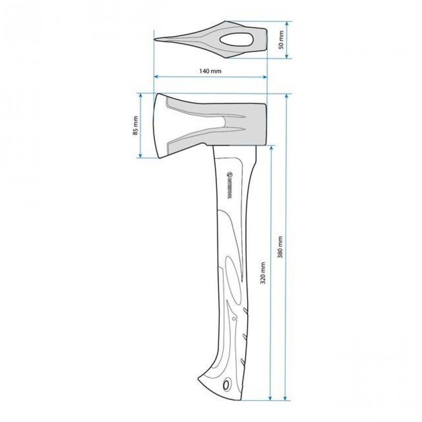 Колун кований 1000 г, ручка з фібергласу INTERTOOL HT-0274-HT-0274