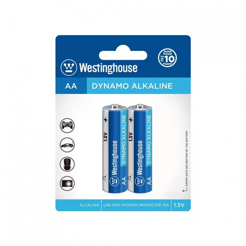 Лужна батарейка Westinghouse Dynamo Alkaline AA/LR6 2шт/уп blister-LR6-BP2