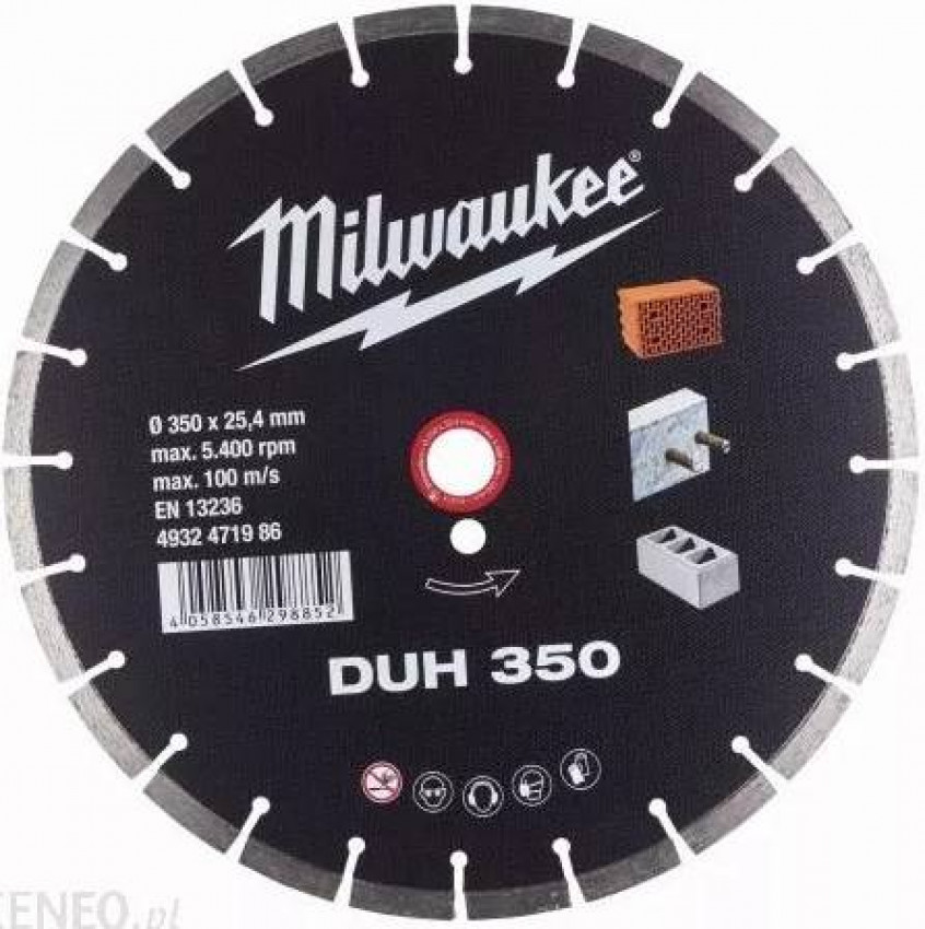 Диск алмазний MILWAUKEE DUH 350, Ø350мм-4932471986