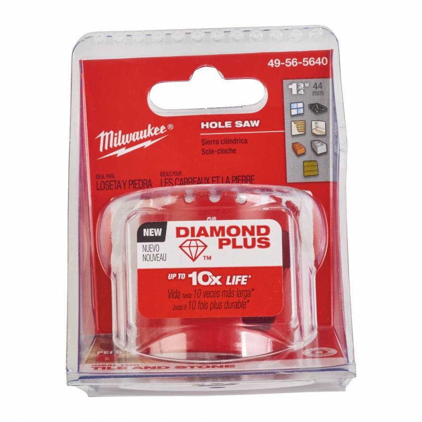 Коронка алмазна Diamond Plus MILWAUKEE, Ø44мм-49565640