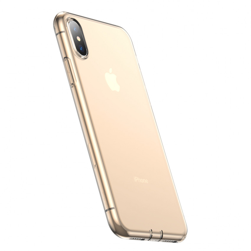 Чохол Baseus для iPhone Xs Max Simplicity Прозорий Золотий (ARAPIPH65-A0V)-