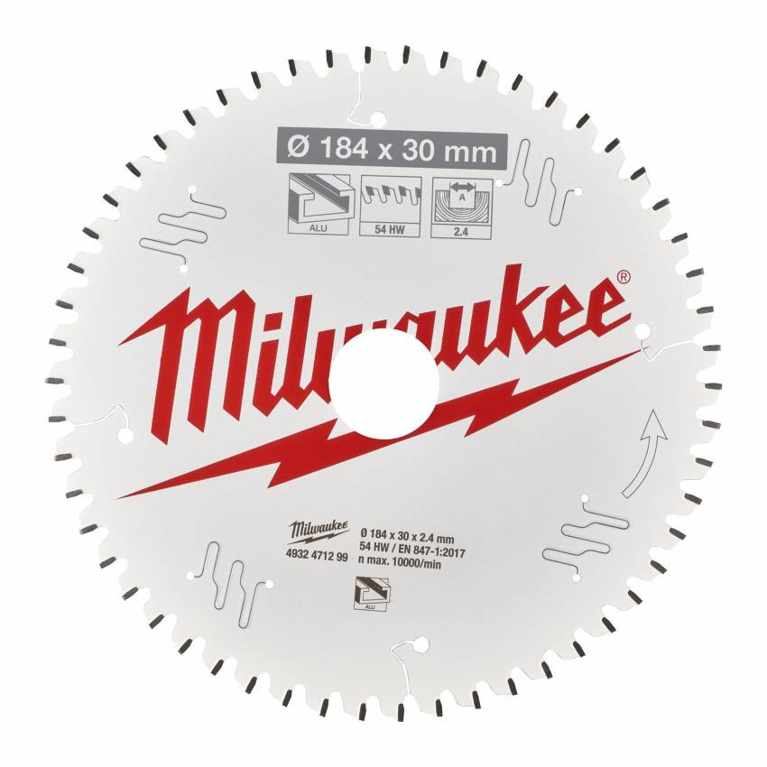 Диск пильний Alu PFTE MILWAUKEE, Ø165х20х2, 2мм, 52 зуб.-4932471296