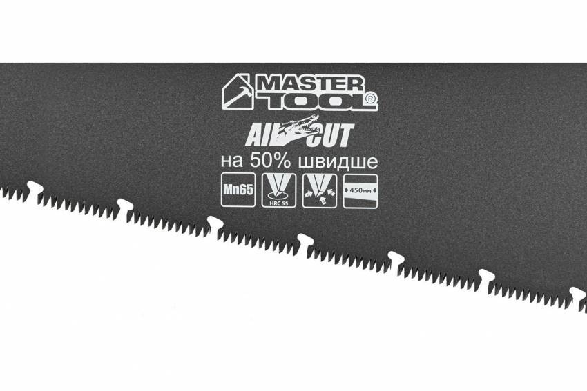 MasterTool Ножівка столярна 450 мм BLACK ALLIGATOR, 9TPI MAX CUT, розжарений зуб, 3-D заточування, тефлон. покриття, Арт.: 14-2445-14-2445