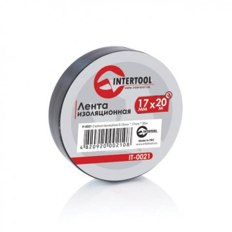 Стрічка ізоляційна 0.15 мм * 17 мм * 20 м, чорна (уп. 10 шт) INTERTOOL IT-0021