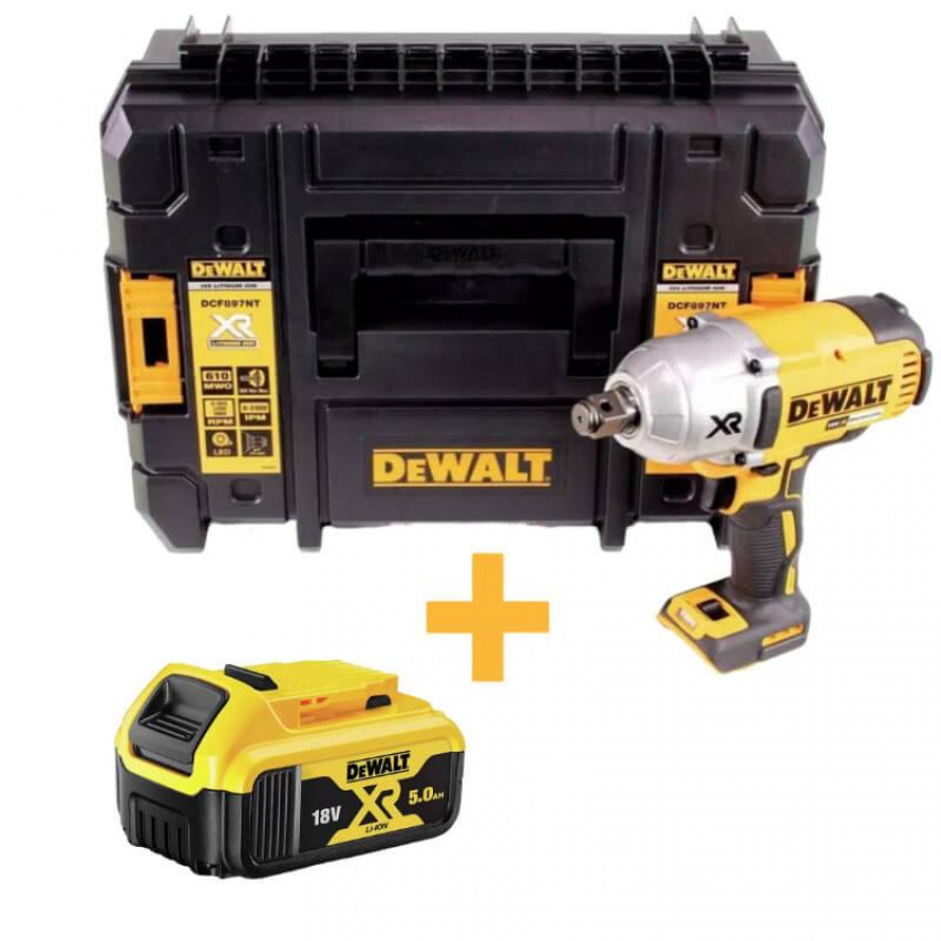 Гайковерт ударний акумуляторний безщітковий DeWALT DCF897NT+DCB184-DCF897NT+DCB184