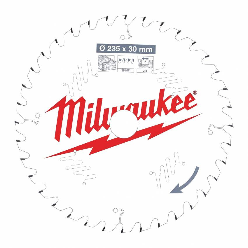 Диск пиляльний Alu PFTE MILWAUKEE, Ø184х30х2,4мм, 54 зуб. 1-4932471299