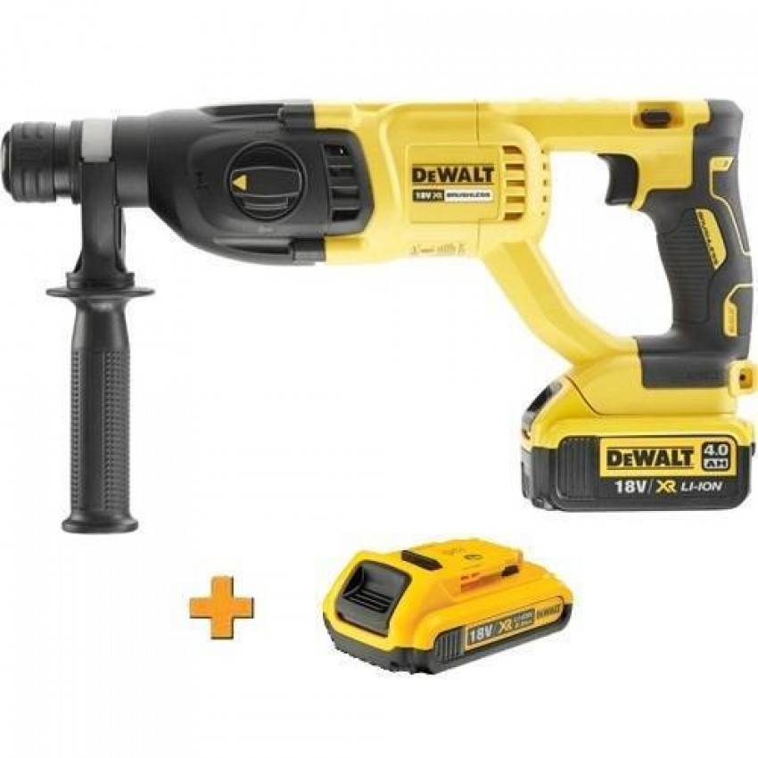 Перфоратор акумуляторний DeWALT, SDS PLUS, 18В, 4.0Ah Li Ion, 2,6 Дж,0-5680 уд/хв., валіза TSTAK-DCH133M1+DCB183