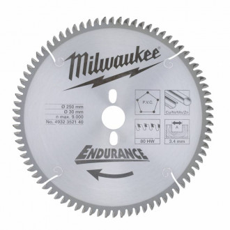 Диск пильний MILWAUKEE, Ø250/30мм, 80 зуб.-[articul]