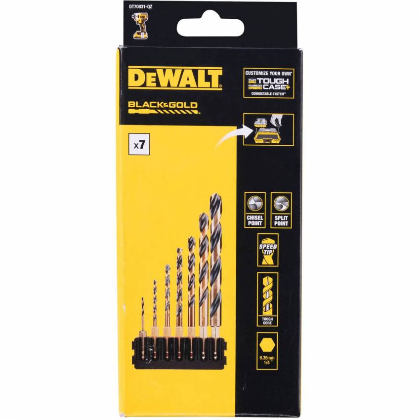 Кассета со сверлами по металлу DeWalt, Black&Gold DeWALT DT70831-DT70831