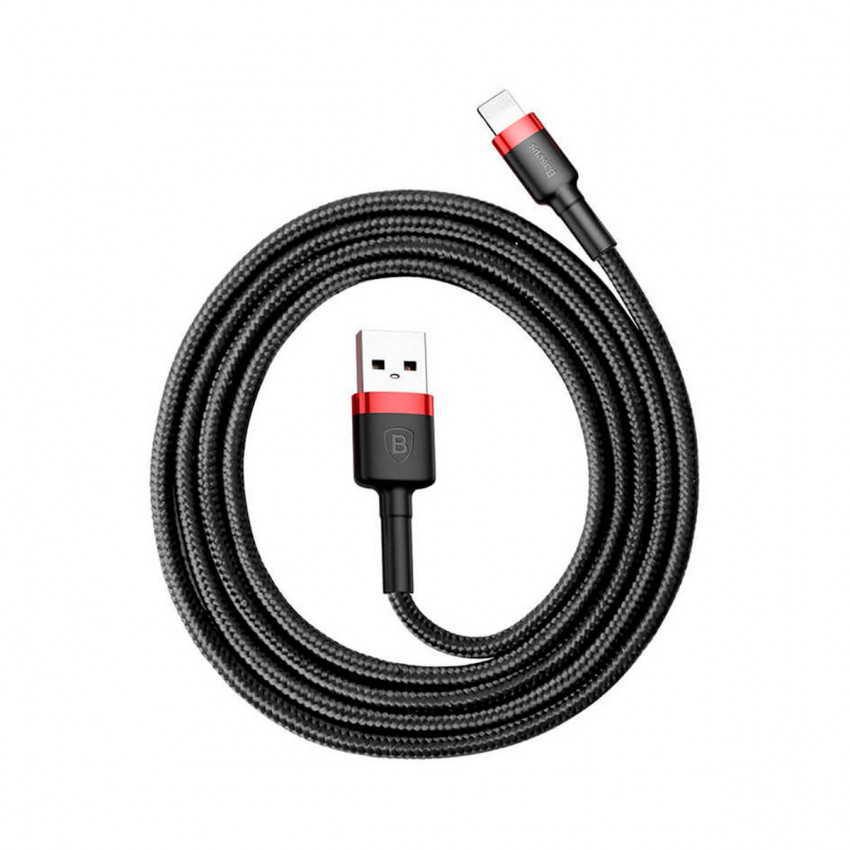 Кабель Baseus Cafule USB 2.0 to Lightning 1.5A 2M Чорний/Червоний (CALKLF-C19)-