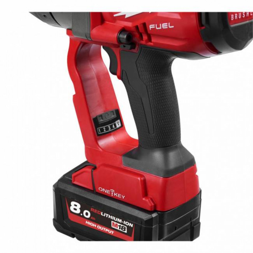 Гайковерт акумуляторний 1" MILWAUKEE, M18 ONEFHIWF1-802X, 2400Нм (зарядний пристрій, 2 акум.Х 8Ач, HDкейс)-4933459733