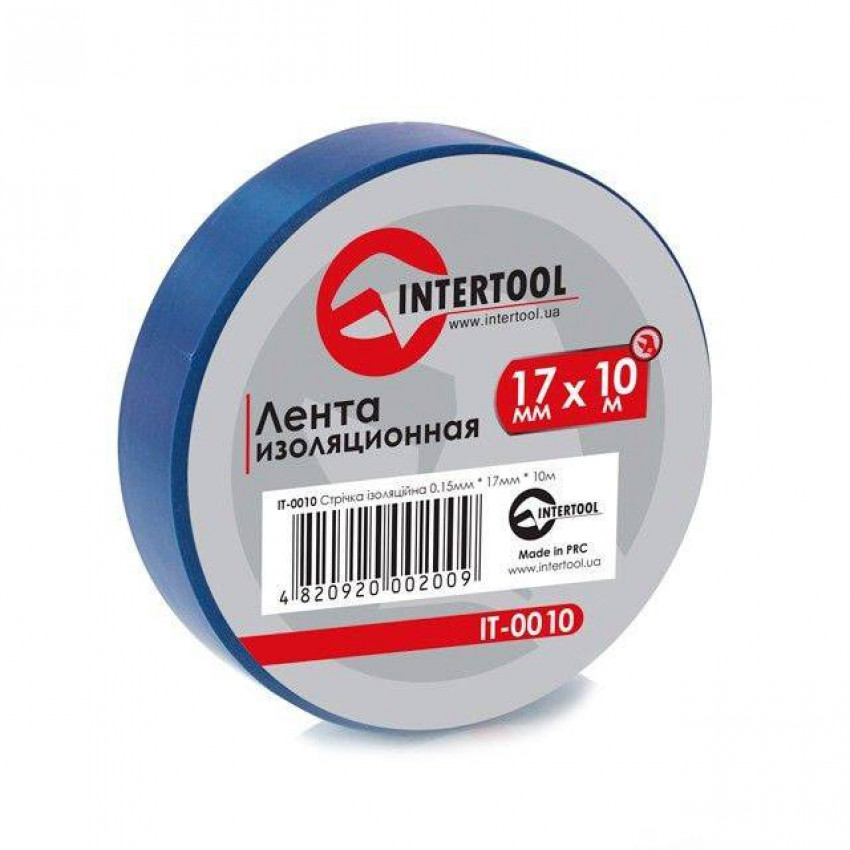 Стрічка ізоляційна, 17 мм * 10 м * 0.15 мм, синя INTERTOOL IT-0010-IT-0010