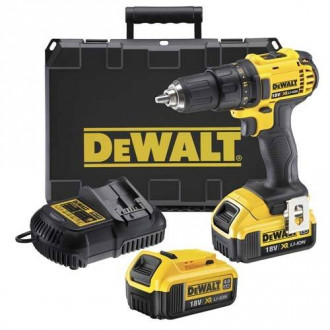 Дриль/шуруповерт DeWalt, XR Li-Ion, 18V, 2 акумулятори 4 А/год, 60 Нм, патрон 1.5-13 мм, вага 1,84 кг,-[articul]