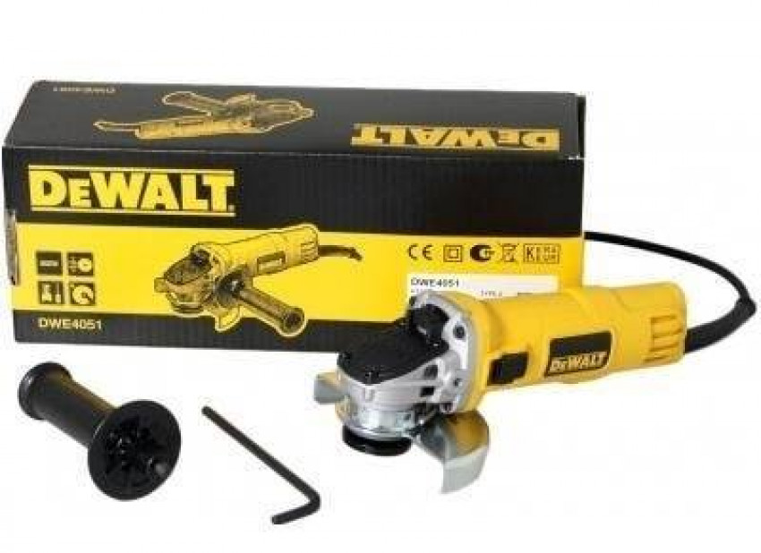 Кутова шліфувальна машина DeWALT, 800 Вт, 11 800 об/хв., d=125 мм, вага 1,9 кг.-DWE4051