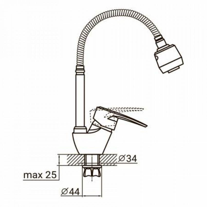 Змішувач ML Ø40 для гусениці гофрований на гайці AQUATICA (ML-4B644C)-ML-4B644C