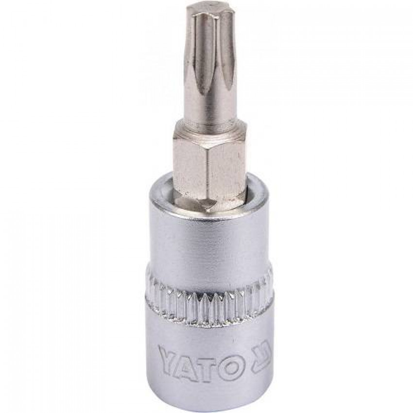 Головка торцева з викруткою. вставкою TORX YATO, з квадром. 1/4", Т25, 1 = 37 мм [150/600], шт-YT-04305