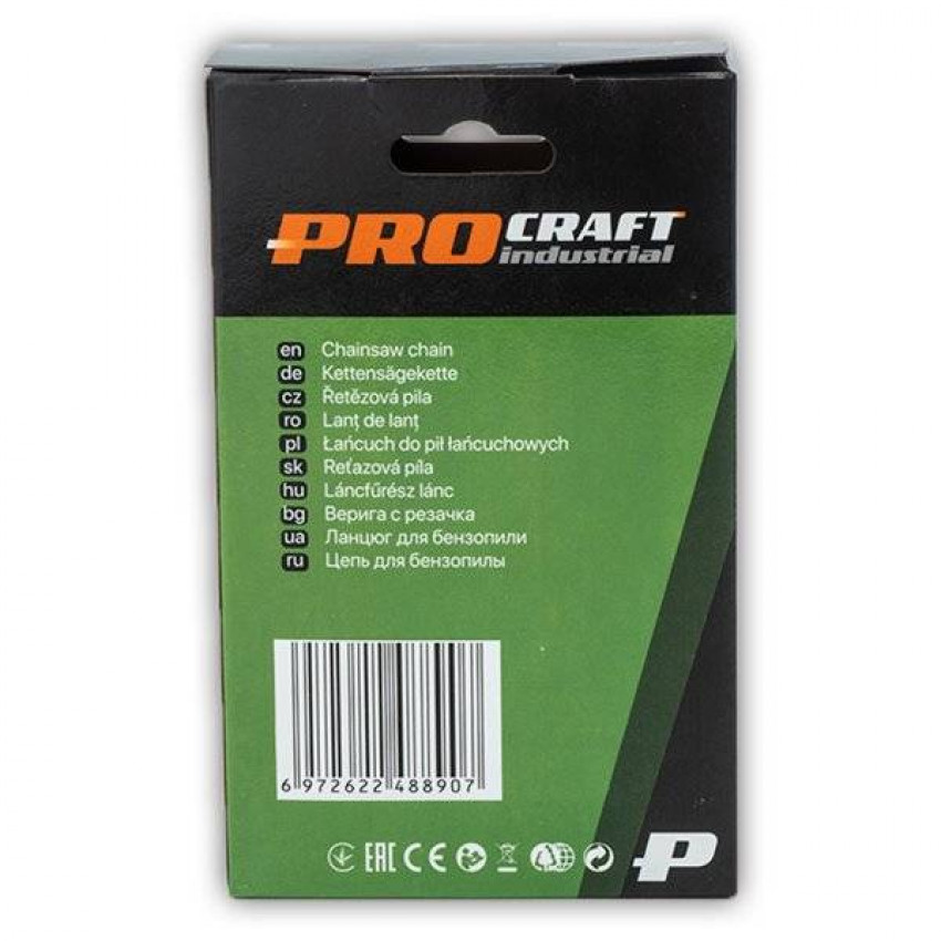 Ланцюг до ланцюгової пилці Procraft, 57 зв. крок 3/8 "Lp, ширина 0,050", коло-57 зв. шаг 3/8"Lp