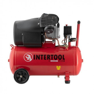 Компресор 50 л, 2230 Вт, 220 В, 10 aтм, 354 л/хв., 2 циліндри INTERTOOL PT-0004