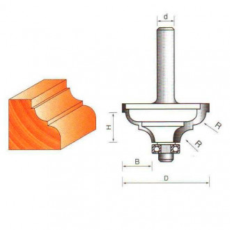 Фреза Кромкова калювальна №2011 (R6, D52, h22) 18-053-060-[articul]