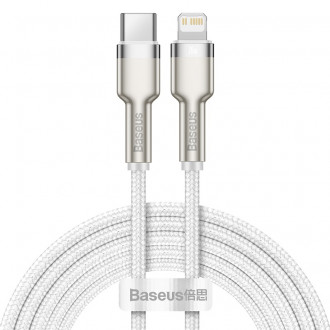 Кабель Baseus Cafule metal Type-C to Lightning PD 20W 2M Білий (CATLJK-B02)-[articul]