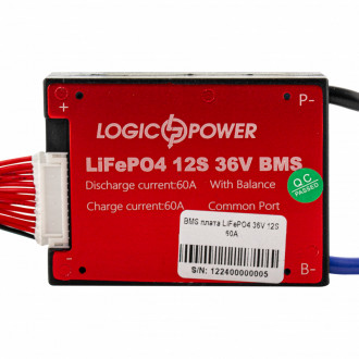 BMS плата LiFePO4 36V 12S Dis 60A Ch 30A-[articul]