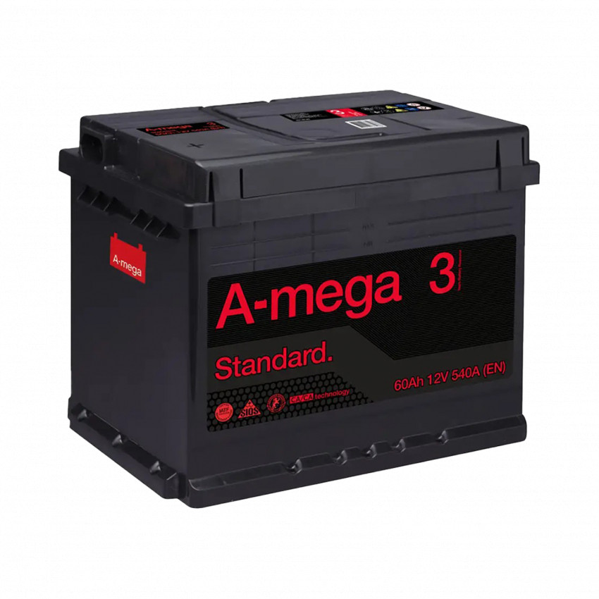 Акумулятор авто Мегатекс A-mega Standard (М3) 6СТ-60-АЗ (лев) ТХП 540-