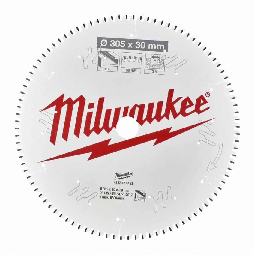 Диск пиляльний Alu PFTE MILWAUKEE, Ø305х30х3,0мм, 96 зуб. 2-4932471323