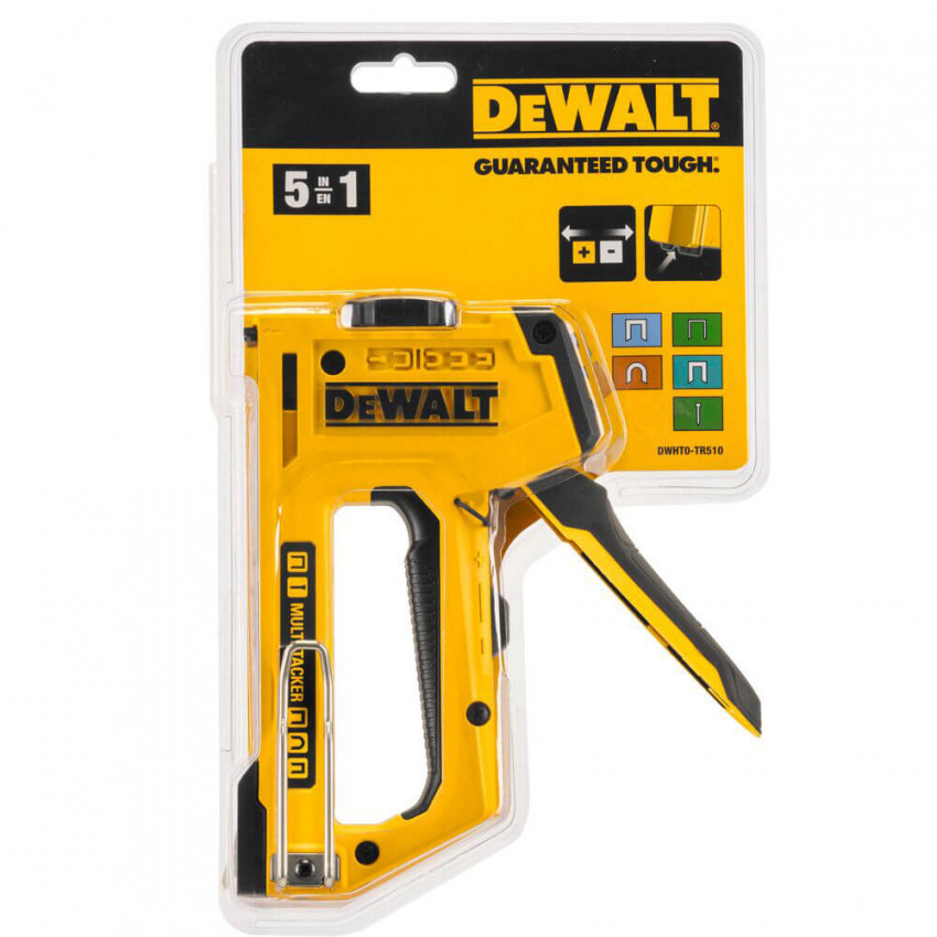 Степлер MULTI TACKER 5 в 1 скоби тип A, G, H 6-14мм, цвяхи J 12, 15 мм. DeWALT DWHT0-TR510-DWHT0-TR510