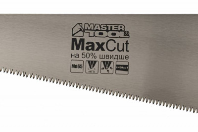 MasterTool Ножівка столярна 450 мм, 7TPI MAX CUT, розжарений зуб, 3-D заточування, полірована, Ст.: 14-2045