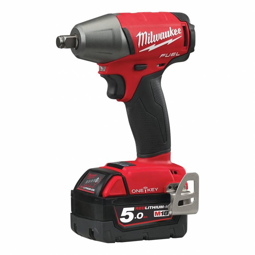 Гайкокрут акумуляторний 1/2" MILWAUKEE, M18 ONEIWF12-502X, 300Нм (зарядний пристрій, 2 акум.Х 5Ач, HDкейс)-4933451374